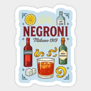 Negroni cocktail Sticker